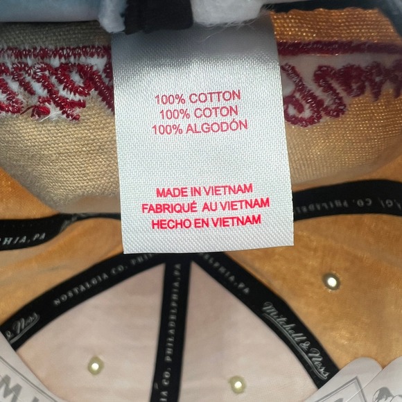 Mitchell & Ness Tan Khaki Fitted Baseball Cap 7 3/8 Nostalgia Co Philadelphia - Picture 7 of 7